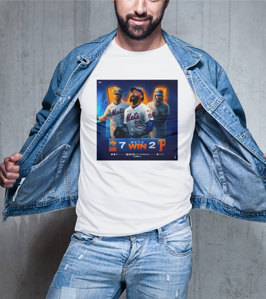 New York Mets Win 7-2 Against Philadelphia Phillies NLDS Game 3 Mets Victory T-Shirt