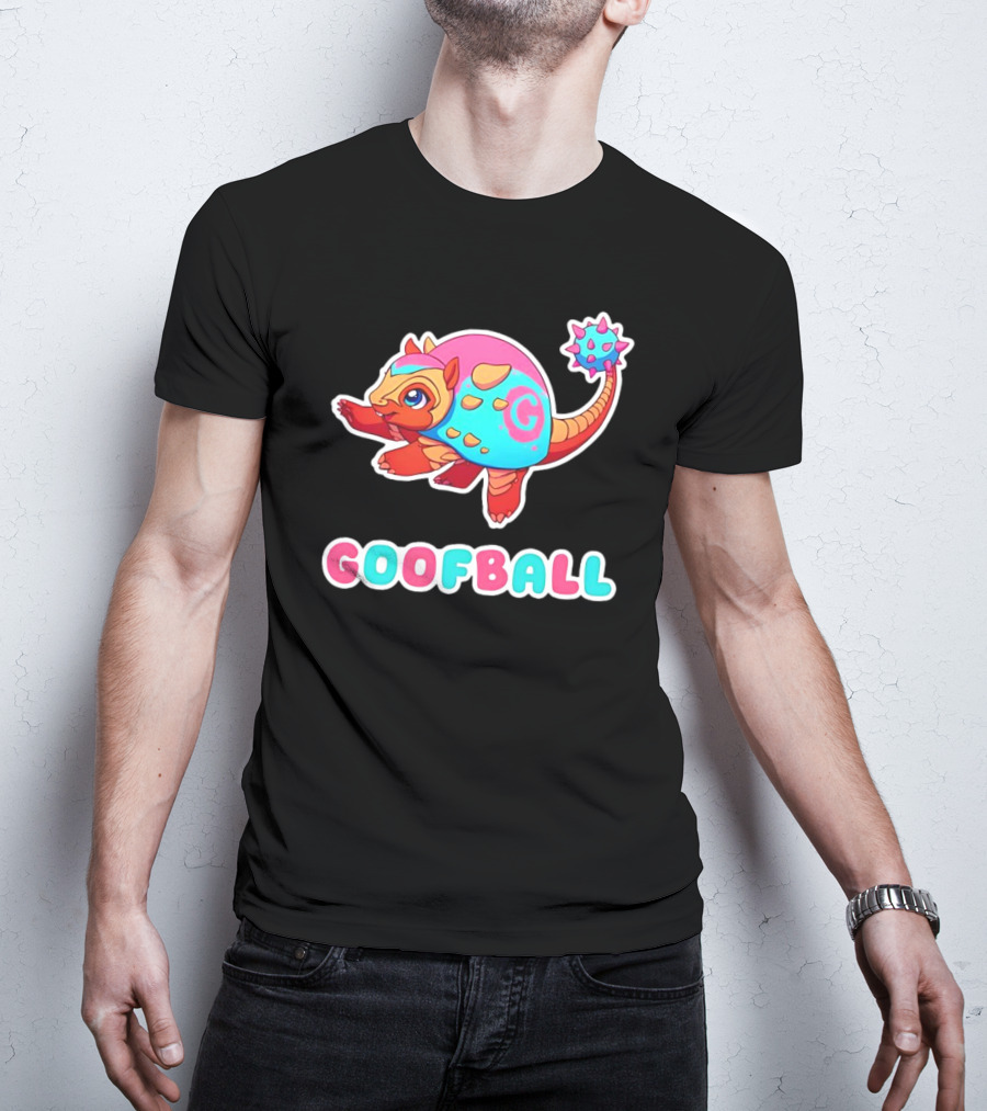 Pangolin Goofball Colorful Character With Pink And Blue Spikes T-Shirt