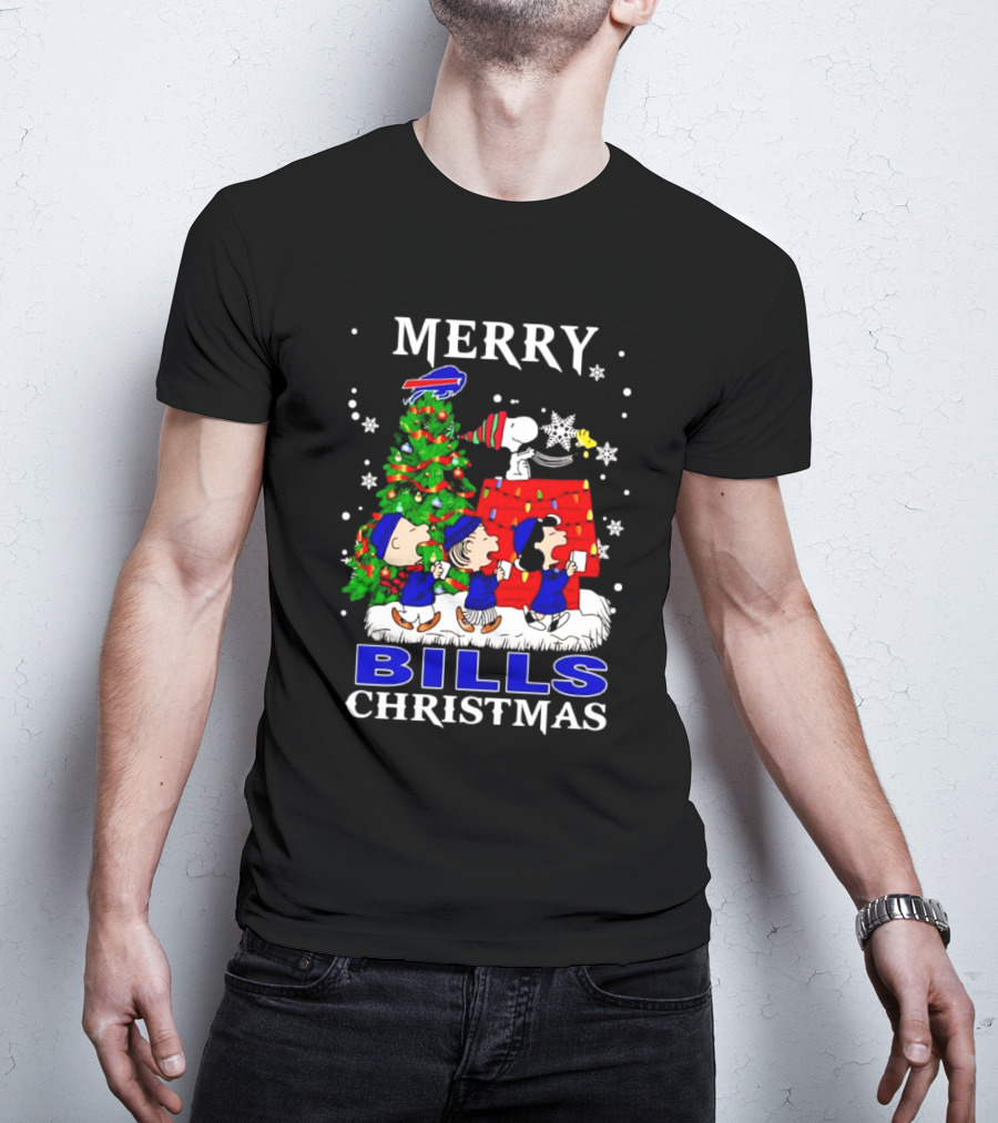 Merry Bills Christmas Peanuts Buffalo Bills T-Shirt