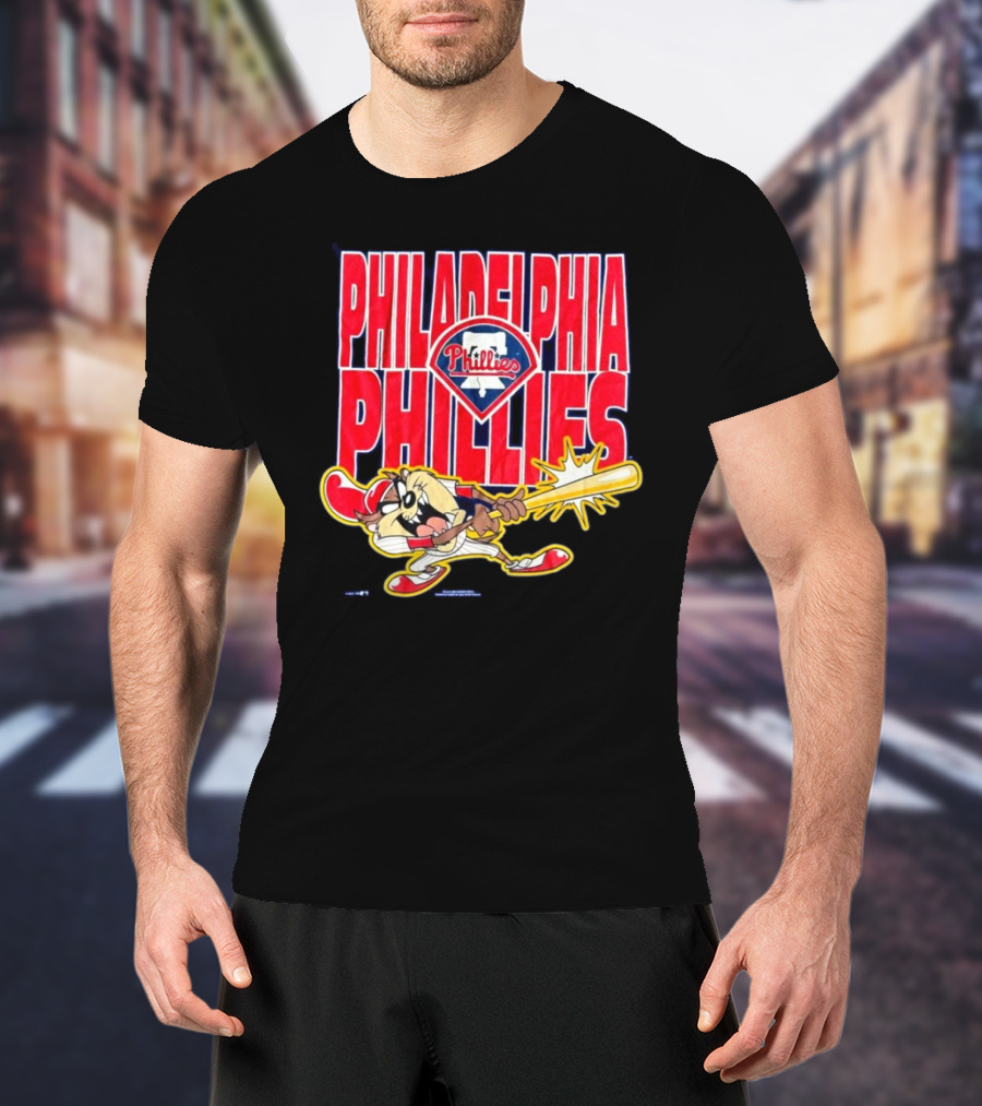 Philadelphia Phillies Tasmanian Devil Taz MLB 1995 Jersey T-Shirt