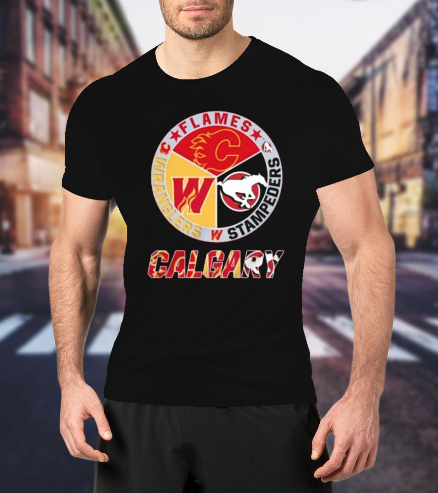 Calgary Flames Wranglers Stampeders T-Shirt