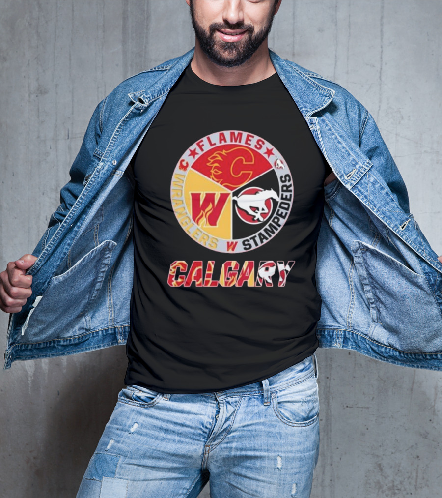 Calgary Flames Wranglers Stampeders T-Shirt