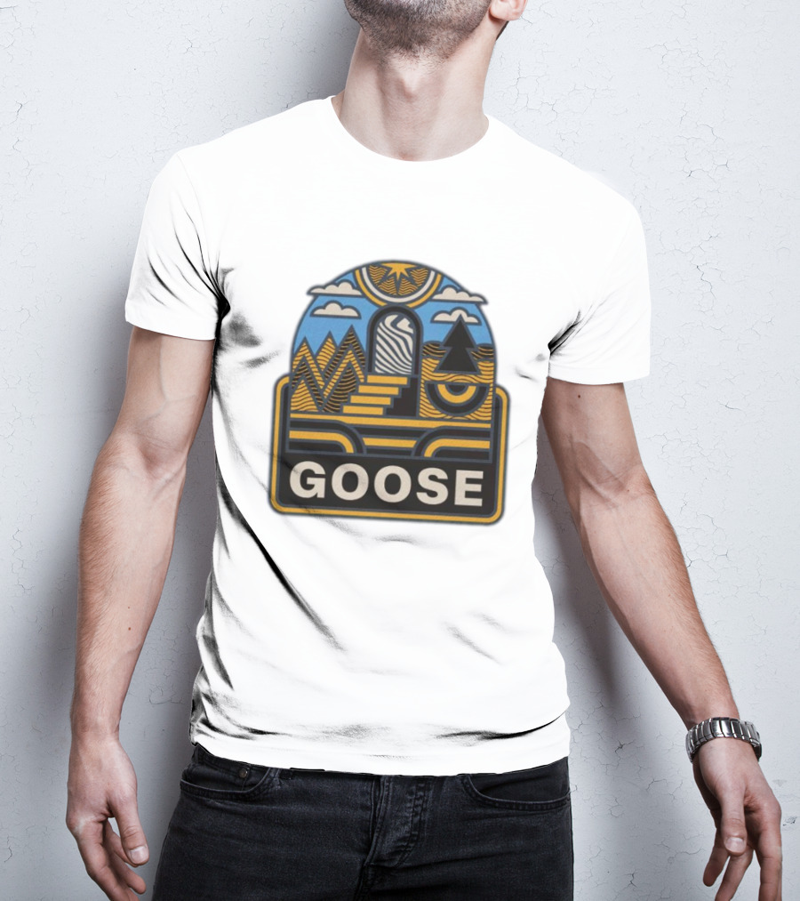 GOOSE Psychedelic Landscape Staircase T-Shirt