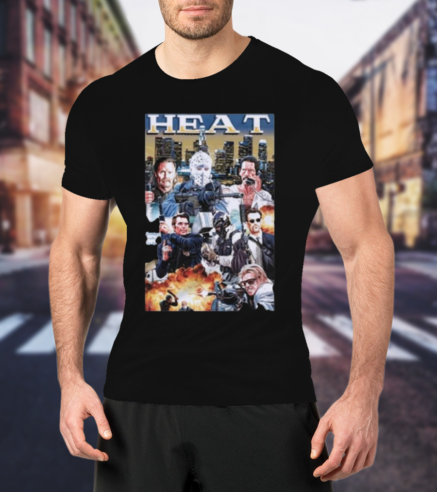 HEAT Movie Crossover Gunfight Action Heroes T-Shirt