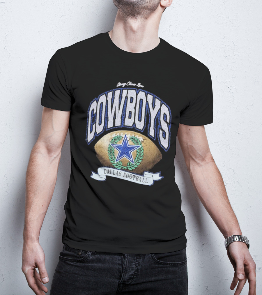 Starry Glitter Love Cowboys Dallas Football Retro Tubular Rocker T-Shirt