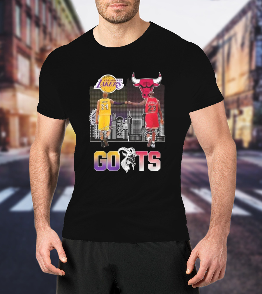 Goats Los Angeles Lakers Kobe Bryant Chicago Bulls Michael Jordan Signatures T-Shirt