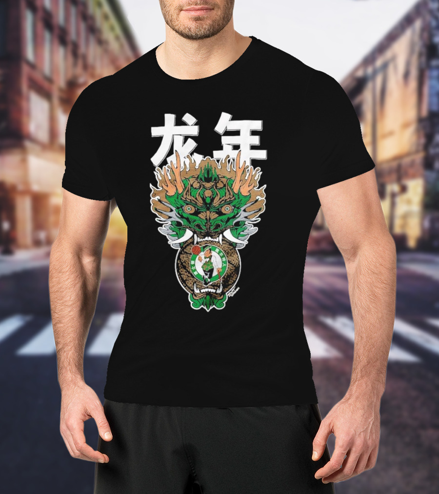 Hyperfly Heather Black Boston Celtics Year Of The Dragon Lunar New Year Collection 龙年 T-Shirt