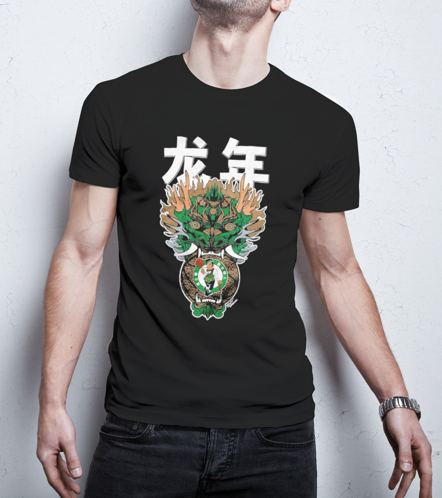 Hyperfly Heather Black Boston Celtics Year Of The Dragon Lunar New Year Collection 龙年 T-Shirt