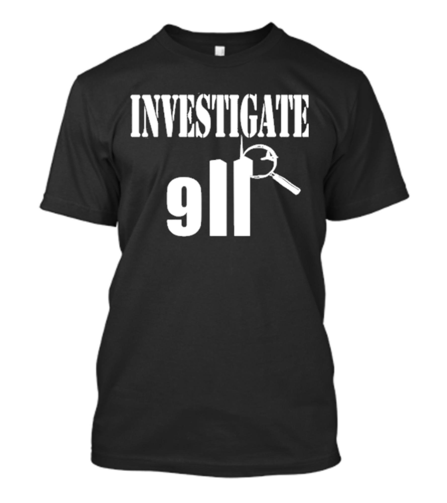 Investigate 911 Twin Towers Magnifying Glass T-Shirt