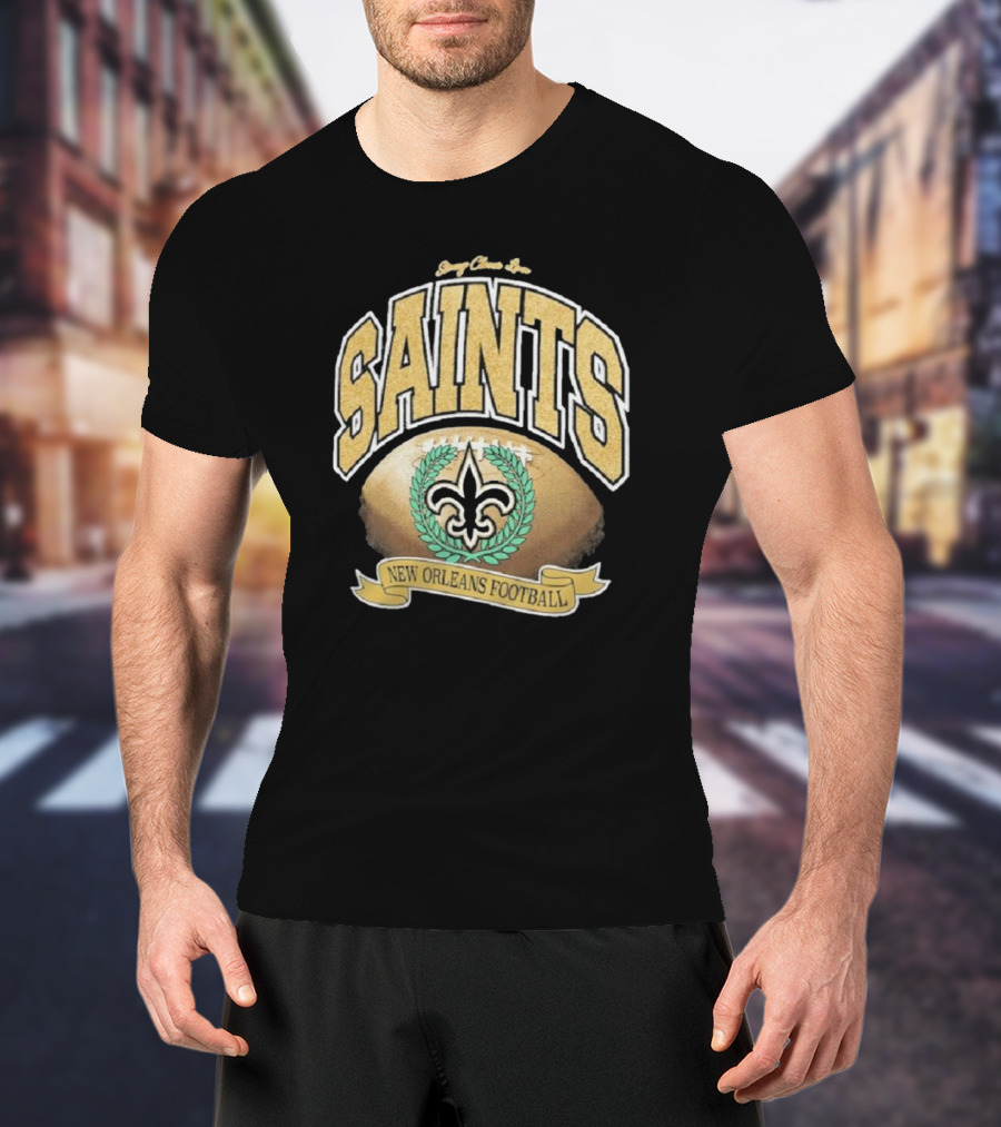 New Orleans Saints Glory Glitter Retro Football Fleur-De-Lis T-Shirt