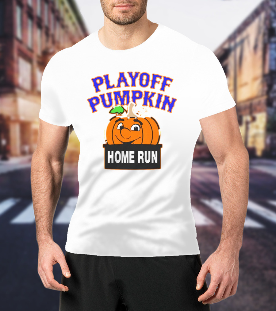 Playoff Pumpkin Home Run Mets Baseball T-Shirt