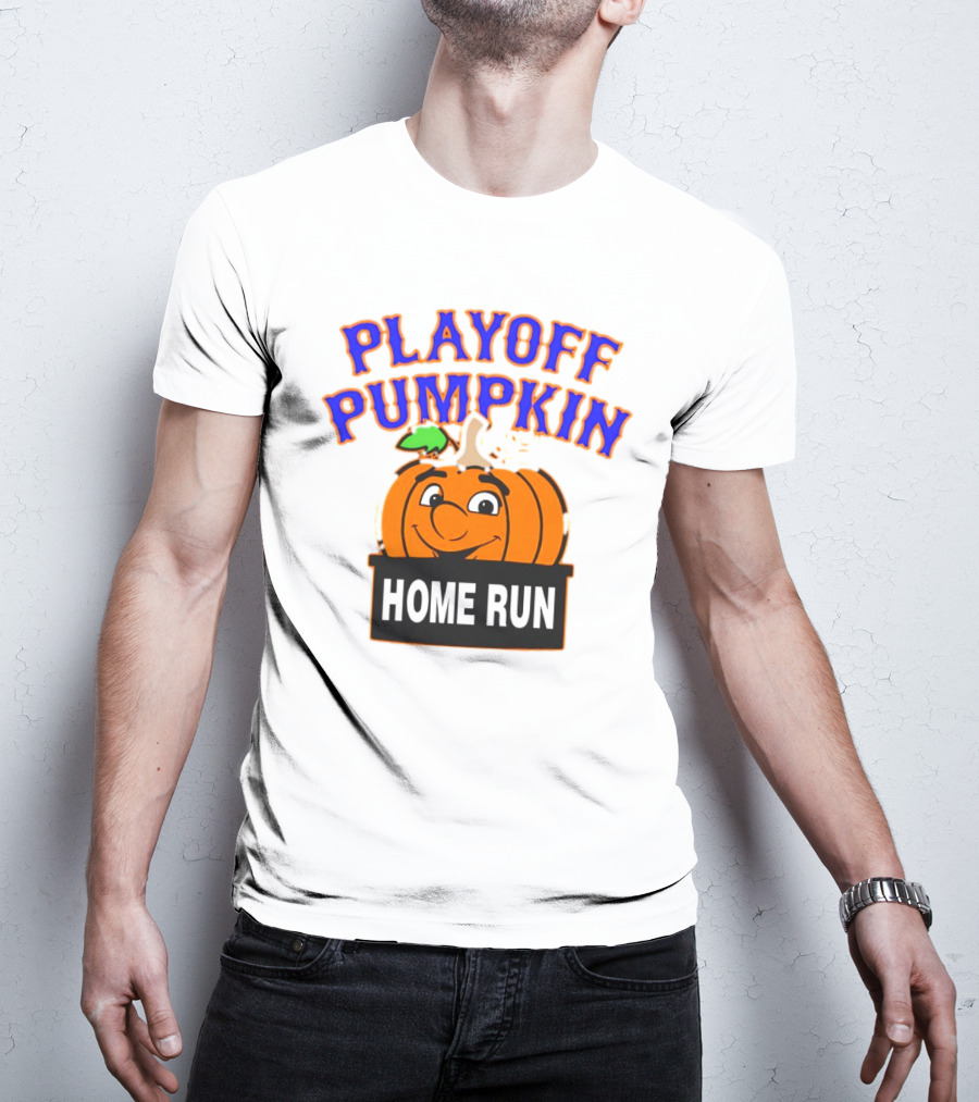 Playoff Pumpkin Home Run Mets Baseball T-Shirt
