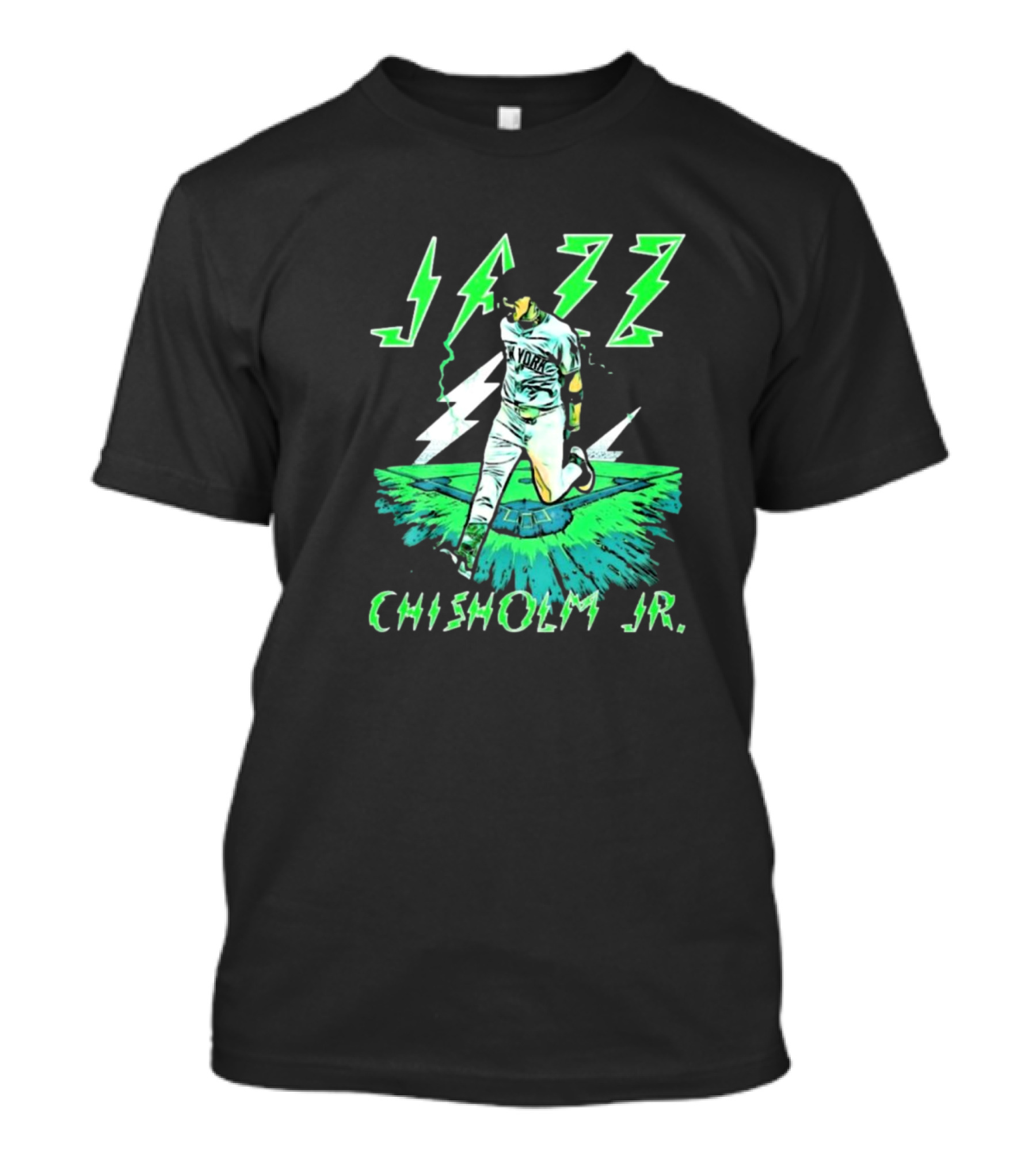 Jazz Chisholm Jr. New York Yankees Electric Green MLB Painting T-Shirt