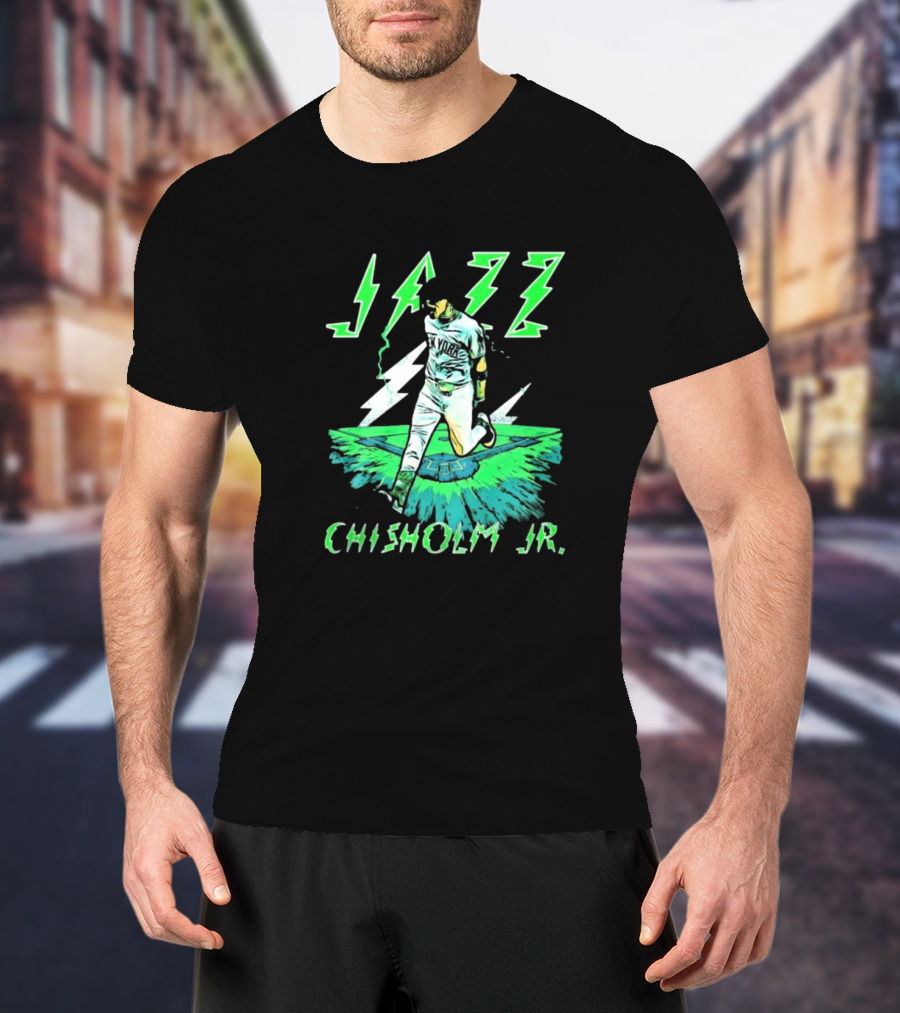 Jazz Chisholm Jr. New York Yankees Electric Green MLB Painting T-Shirt
