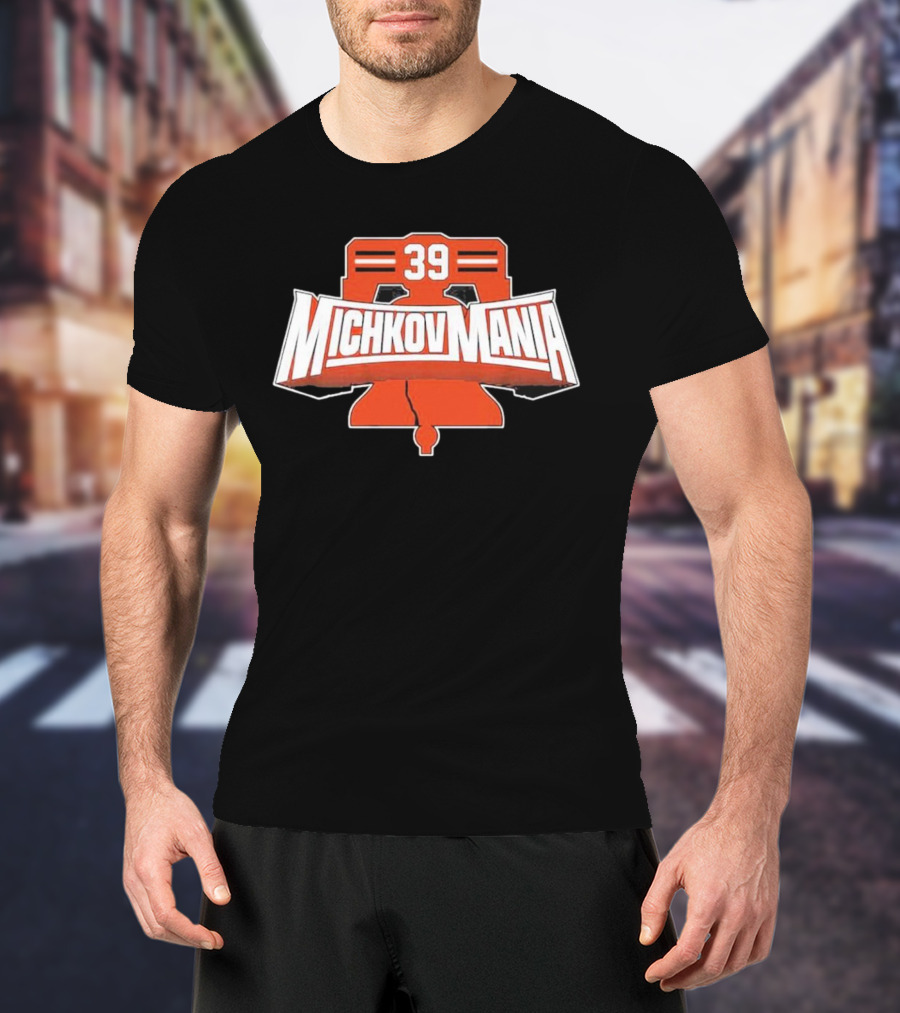 Michkov Mania 39 Philadelphia Flyers Liberty Bell T-Shirt