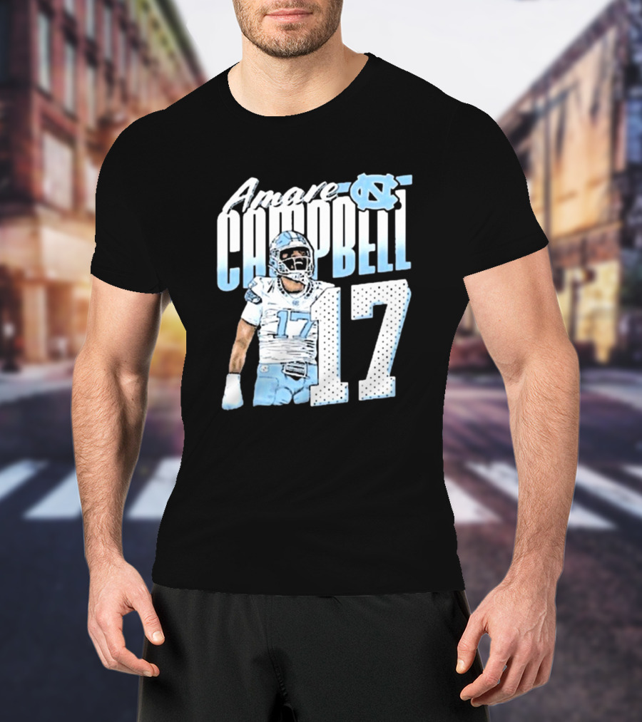 Amare Campbell North Carolina Tar Heels 17 Football Player T-Shirt