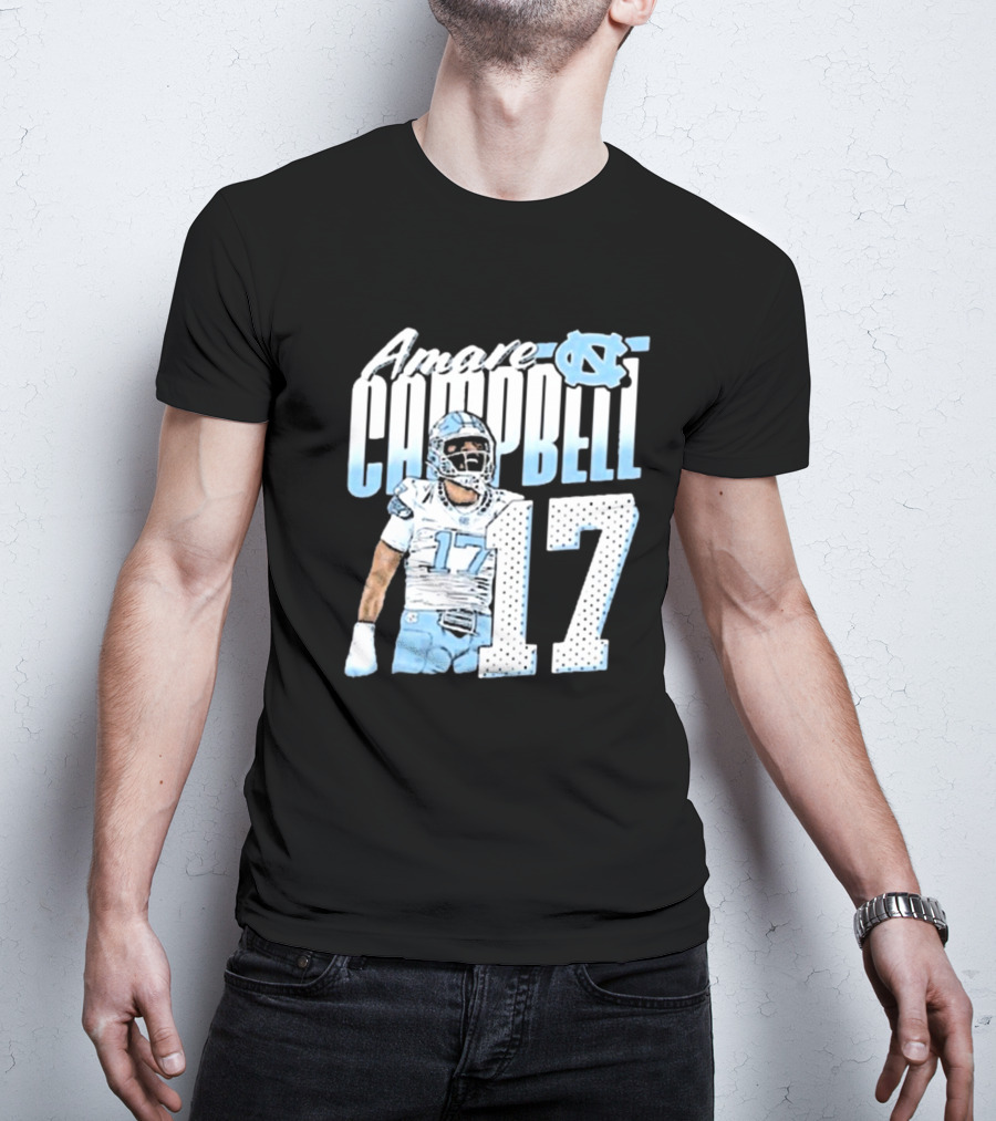 Amare Campbell North Carolina Tar Heels 17 Football Player T-Shirt