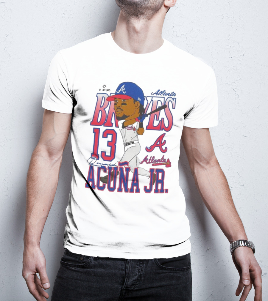 Atlanta Braves Ronald Acuña Jr. Caricature 13 Atlanta Baseball T-Shirt