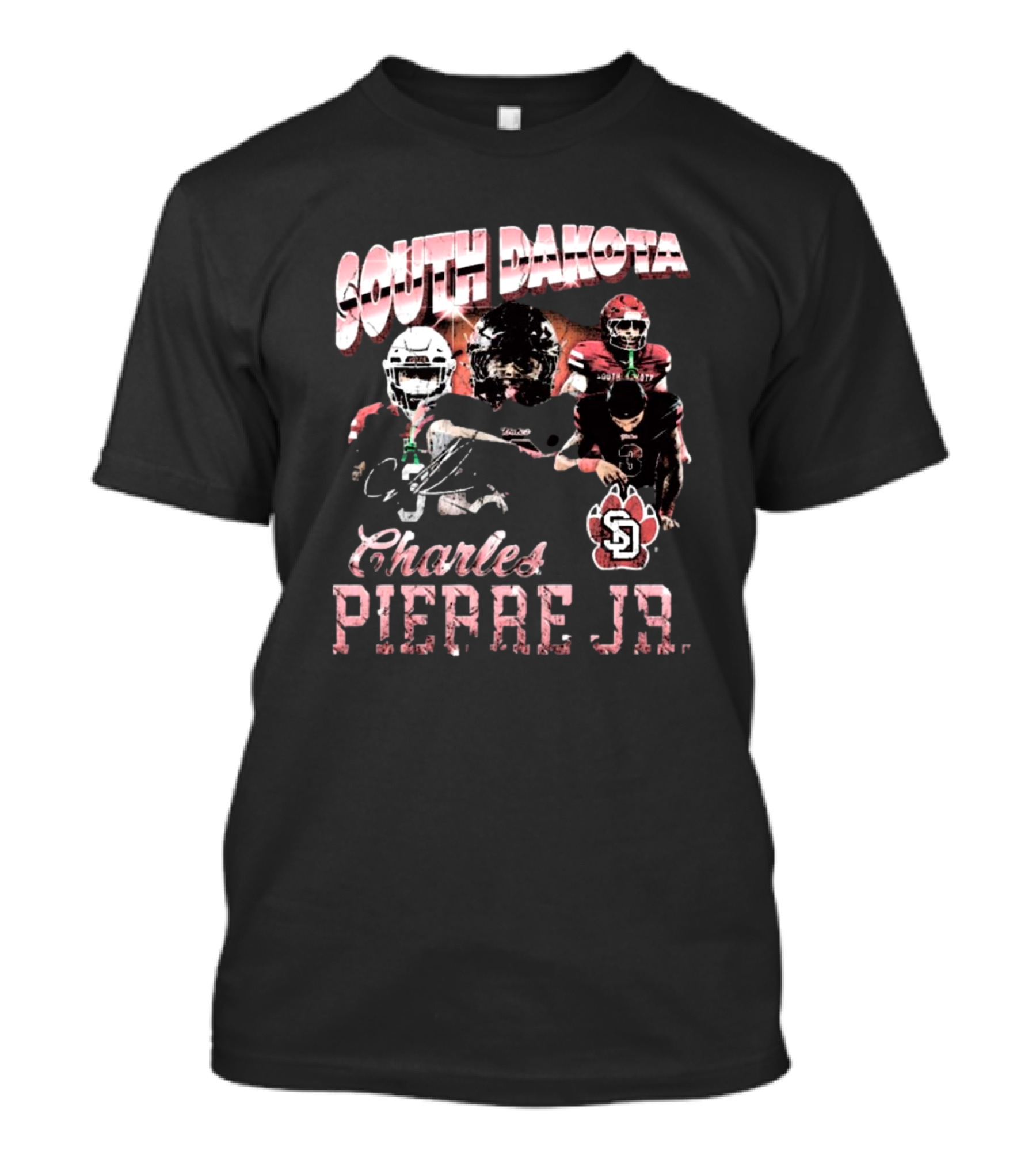 South Dakota Charles Pierre Jr. 90s Football Legacy T-Shirt