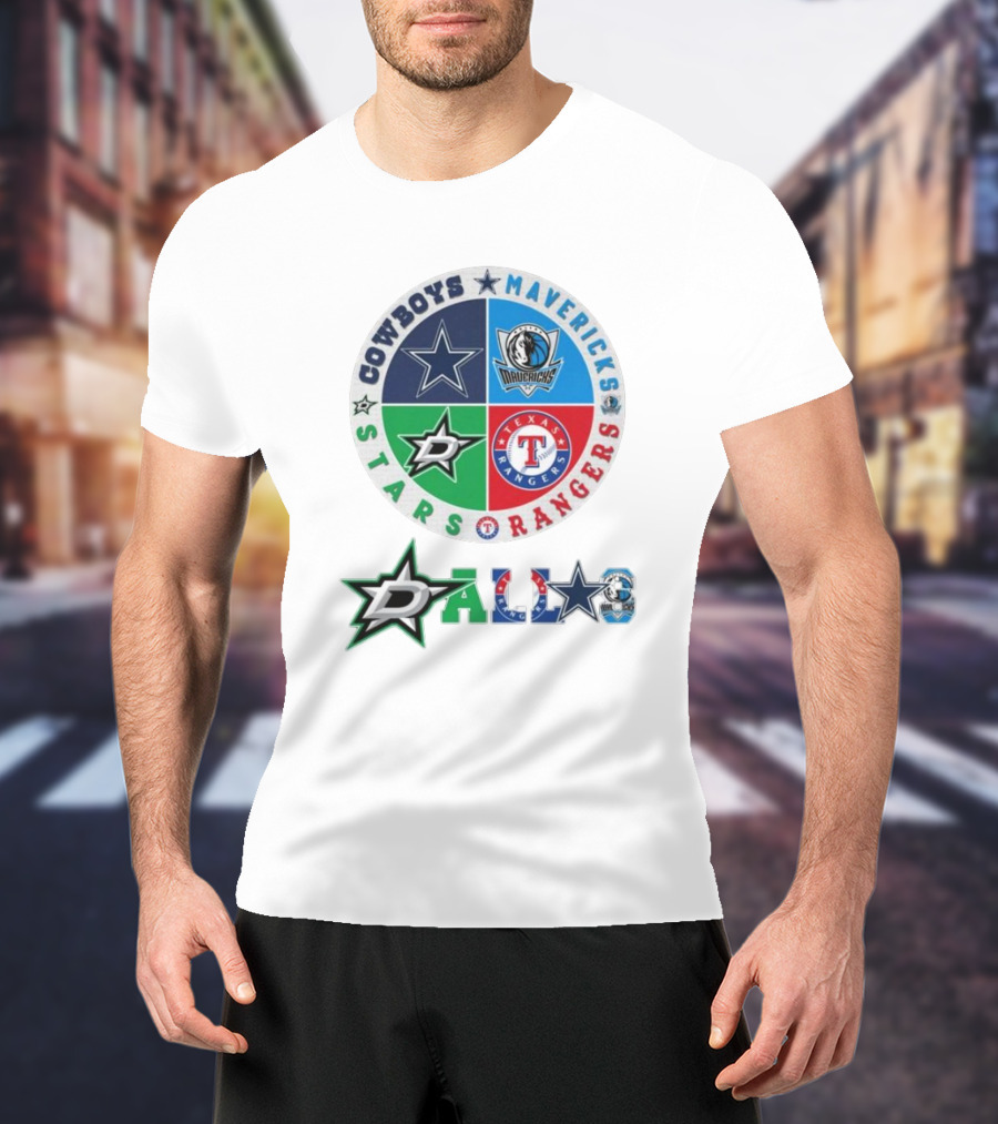 Cowboys Mavericks Rangers Stars Dallas Logo T-Shirt