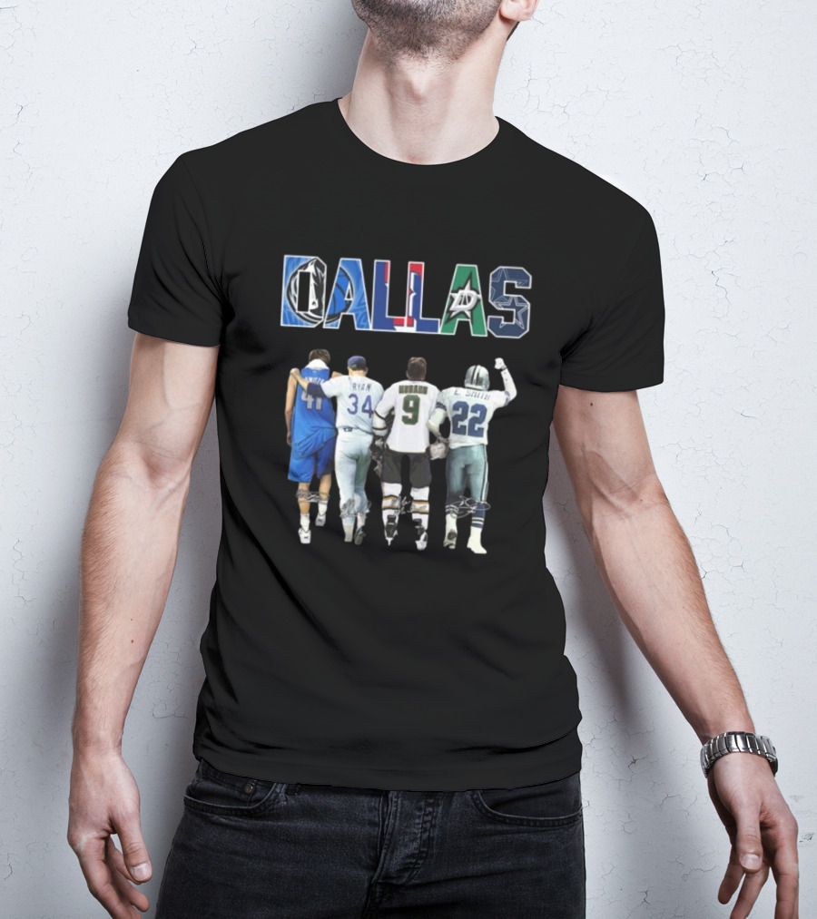 Dallas Mavericks Texas Rangers Dallas Stars Dallas Cowboys Legend Signatures T-Shirt