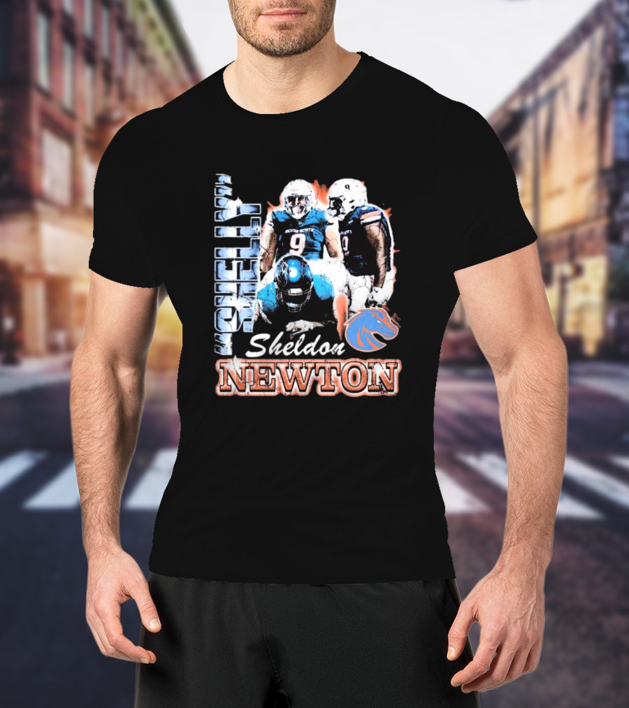 Boise State Broncos Sheldon Newton 90s Style Football Player T-Shirt