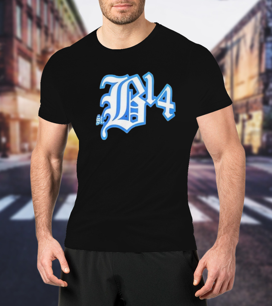 Amon-Ra St Brown Detroit B14 St. Iconic Blue Font T-Shirt