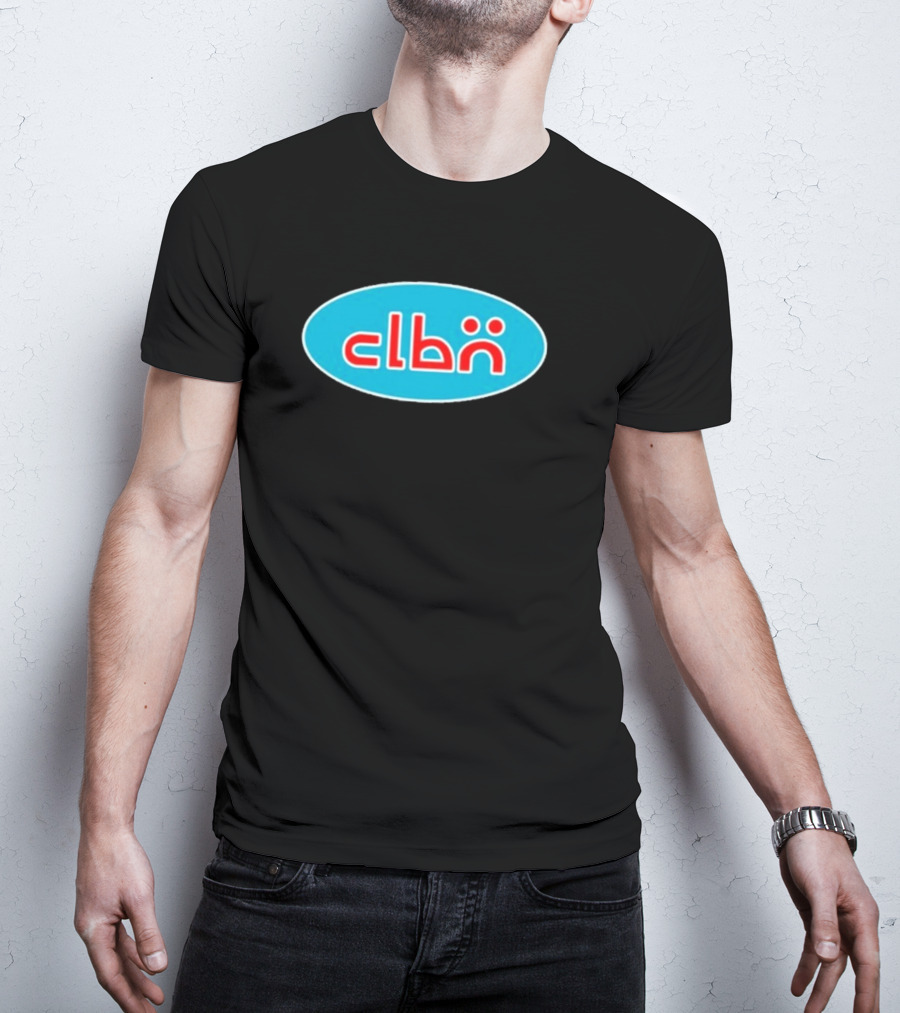 Clbn Logo Design Blue Oval Text T-Shirt
