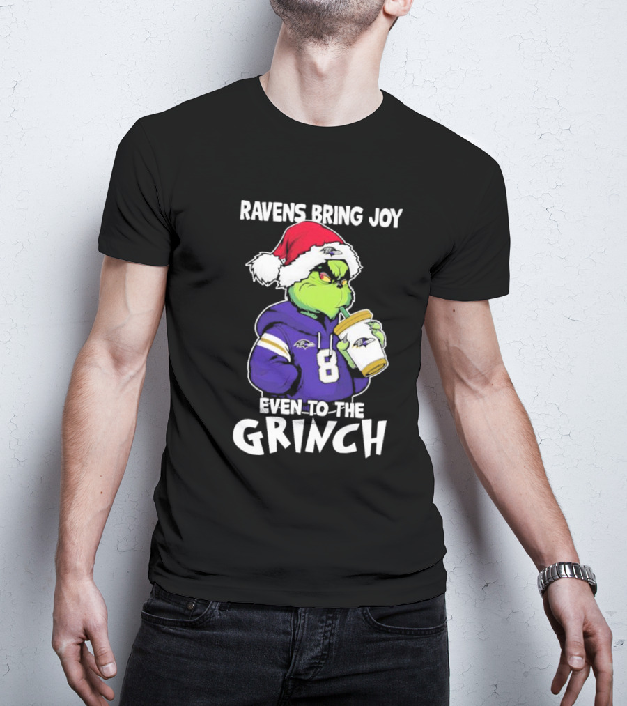 Ravens Bring Joy Even To The Grinch Christmas T-Shirt