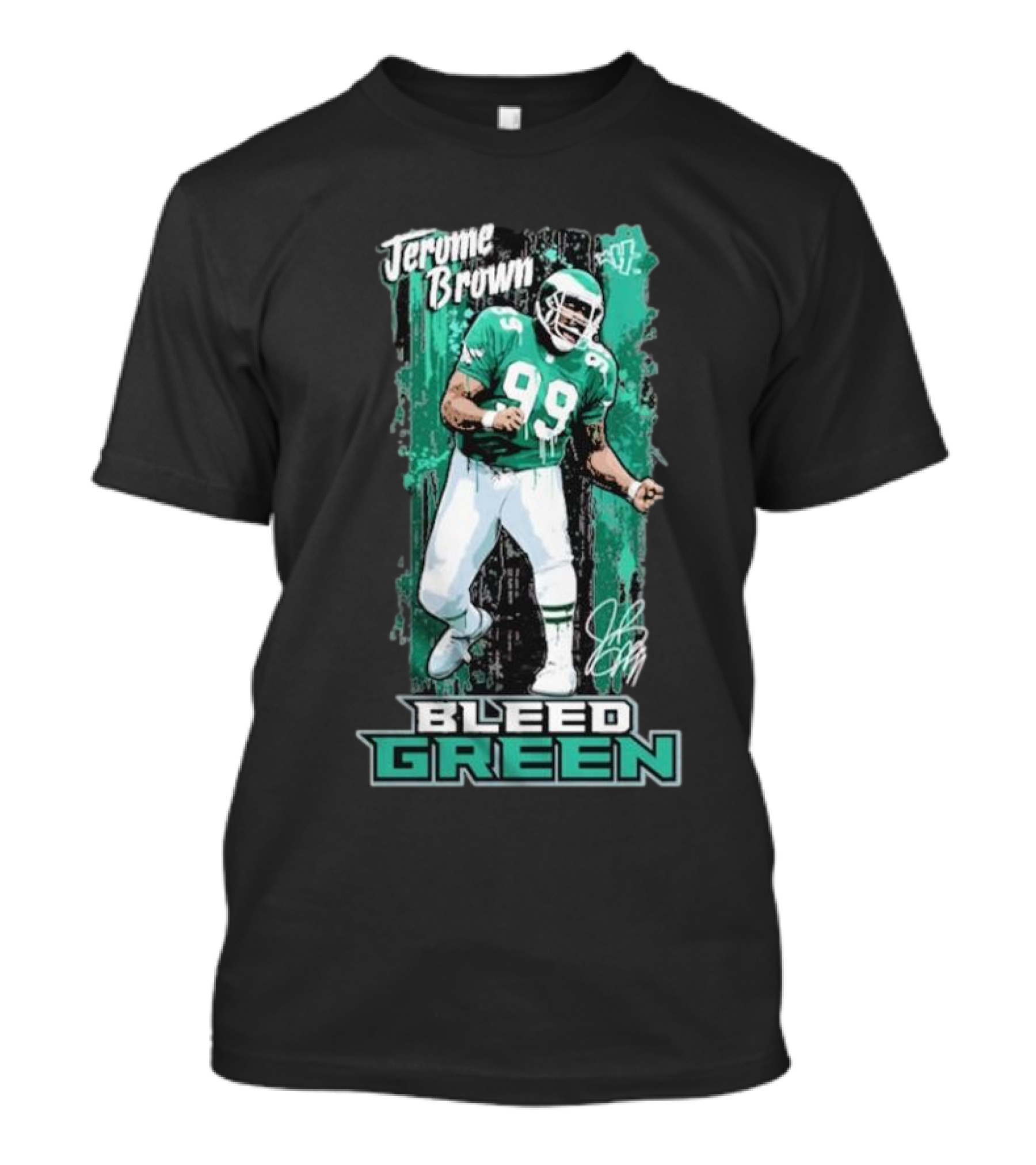 Jerome Brown Bleed Green 99 Football Legend T-Shirt