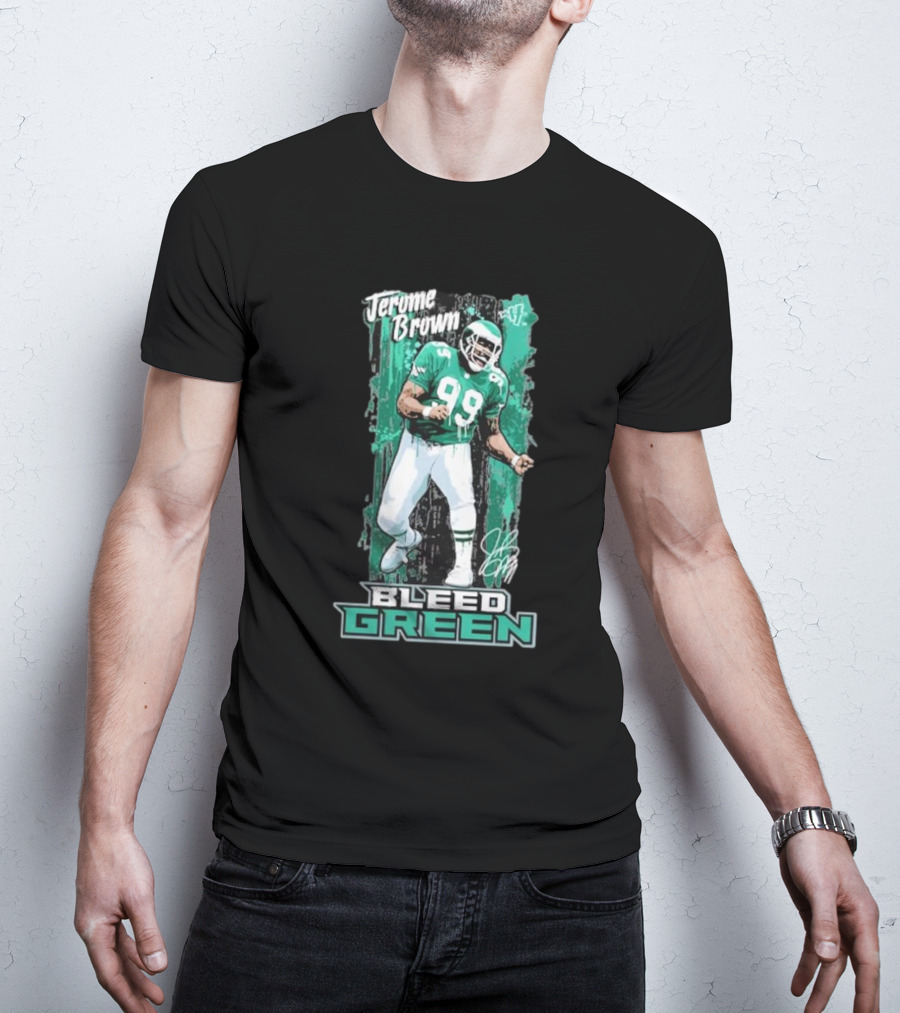 Jerome Brown Bleed Green 99 Football Legend T-Shirt