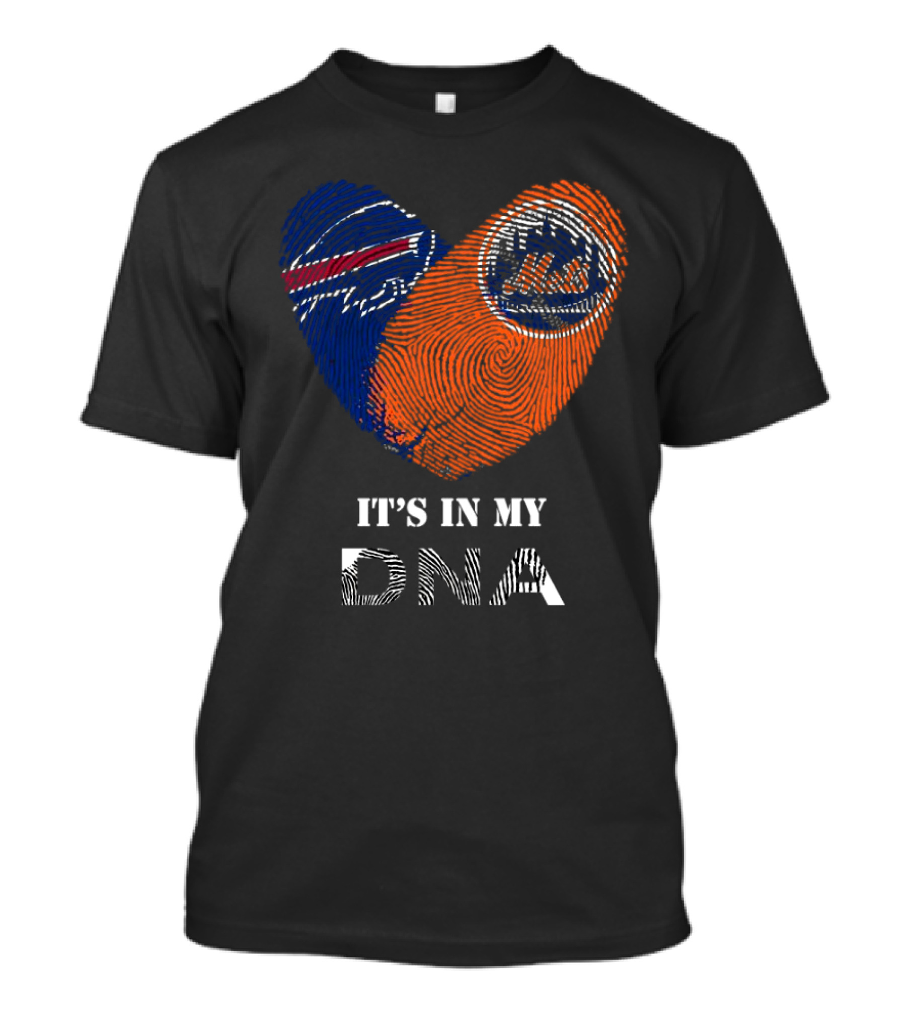 Buffalo Bills New York Mets It's In My DNA Heart T-Shirt