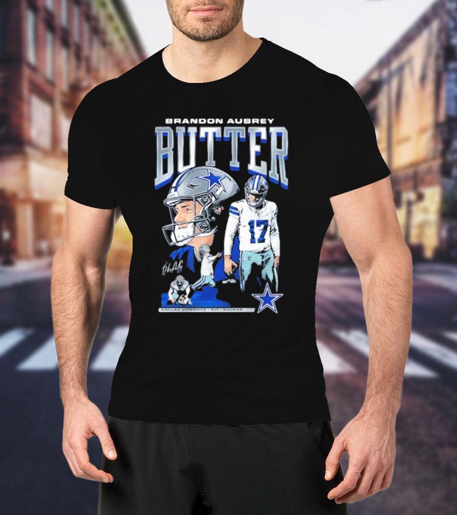 Brandon Aubrey Butter Dallas Cowboys NFL Vintage Football Player T-Shirt