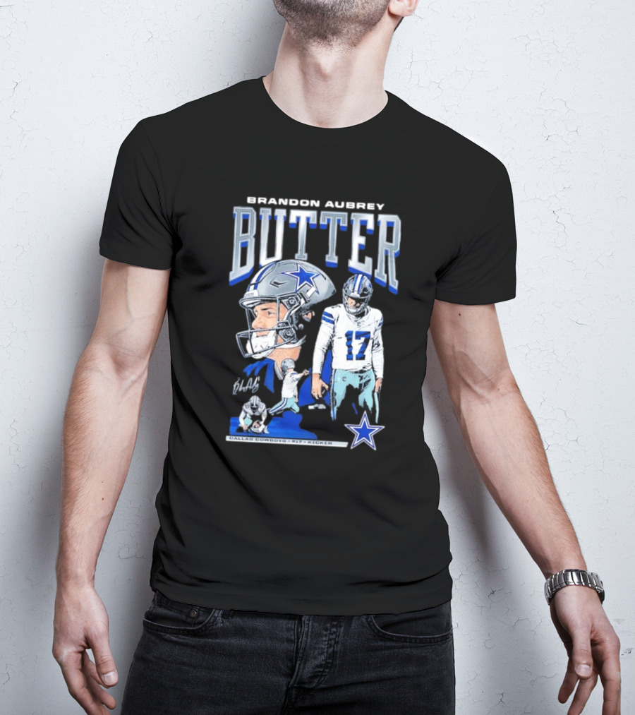 Brandon Aubrey Butter Dallas Cowboys NFL Vintage Football Player T-Shirt