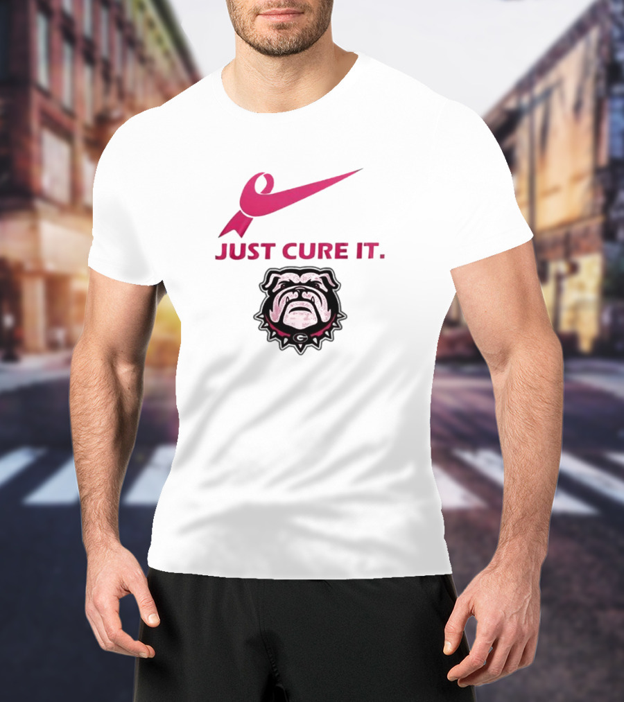 Georgia Bulldogs Just Cure It Pink Ribbon T-Shirt