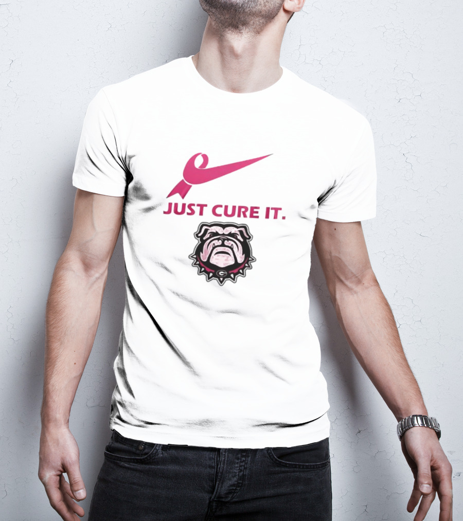 Georgia Bulldogs Just Cure It Pink Ribbon T-Shirt
