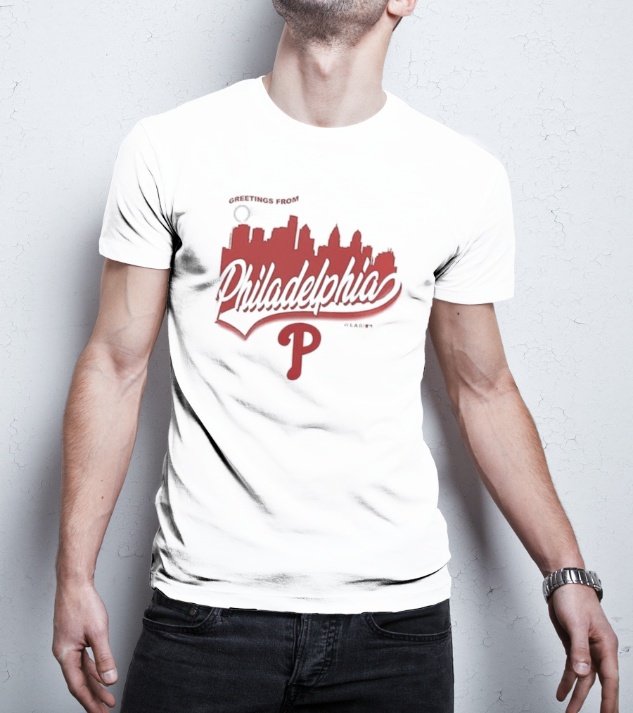 Greetings From Philadelphia Phillies Skyline T-Shirt