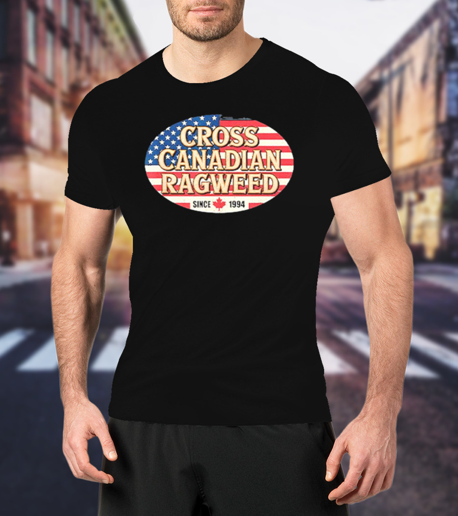 I Miss Ragweed Cross Canadian Ragweed Since 1994 American Flag Background T-Shirt