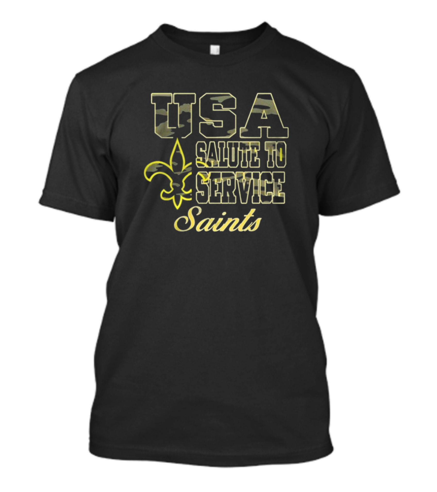 USA Salute To Service Saints Fleur-de-Lis Camo T-Shirt
