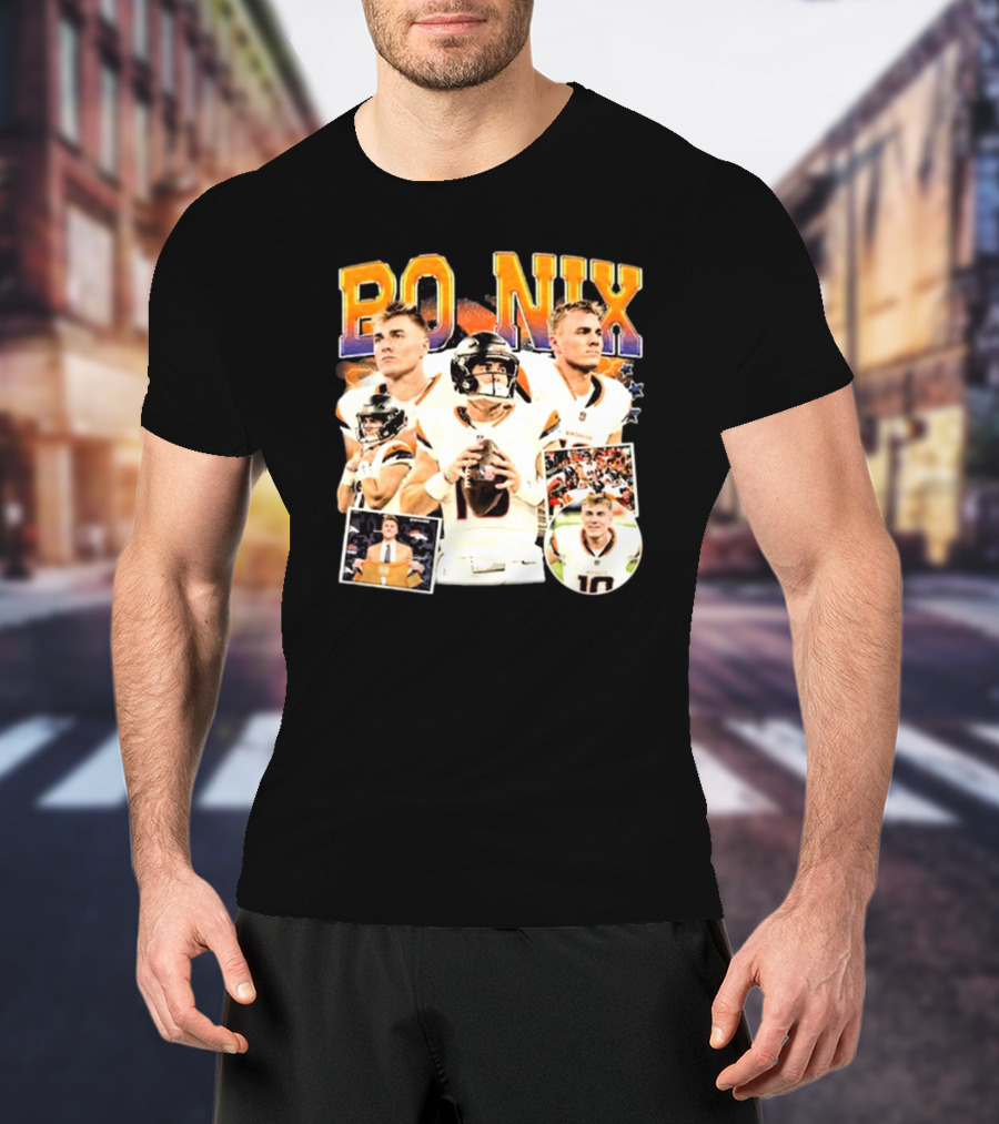 Bo Nix Denver Broncos NFL Vintage Football American T-Shirt