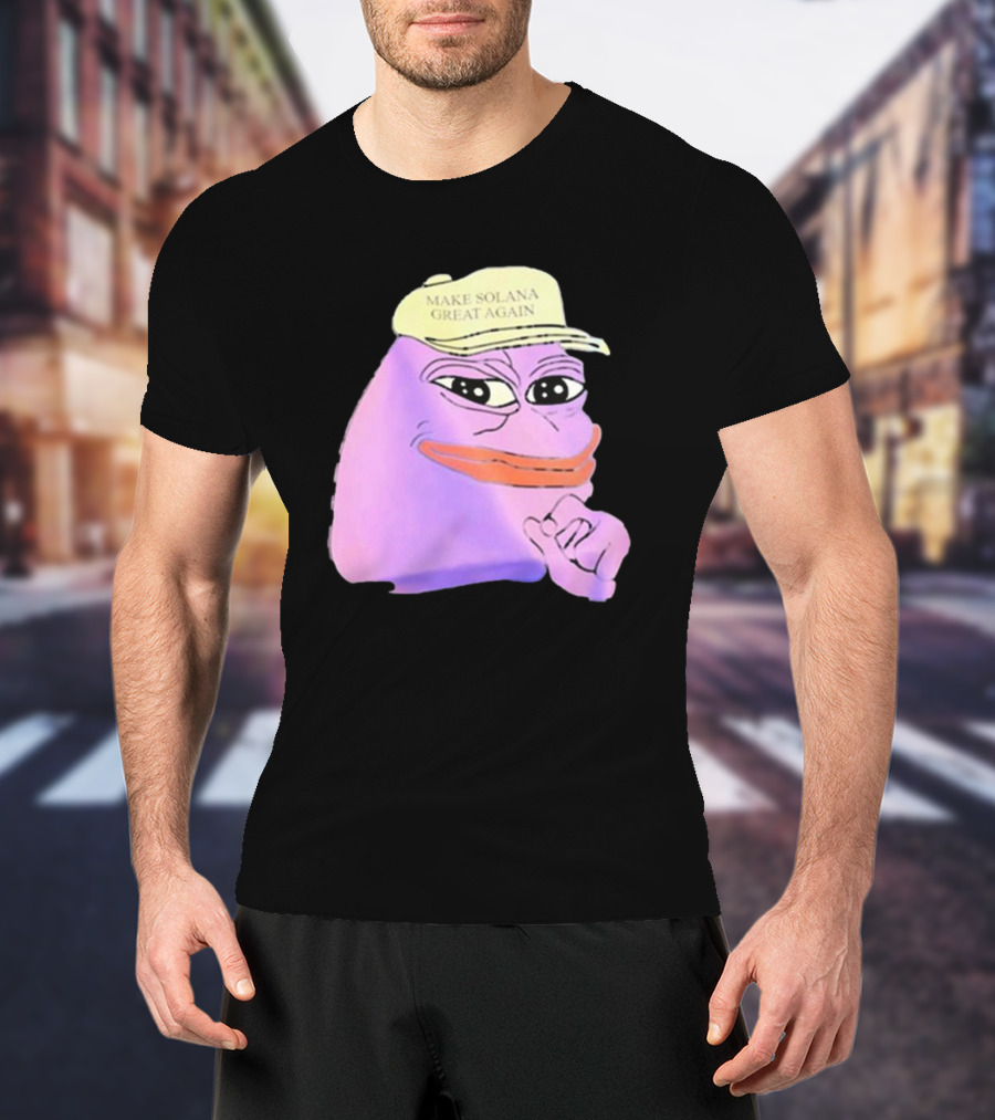 Purple Pepe Make Solana Great Again Hat T-Shirt