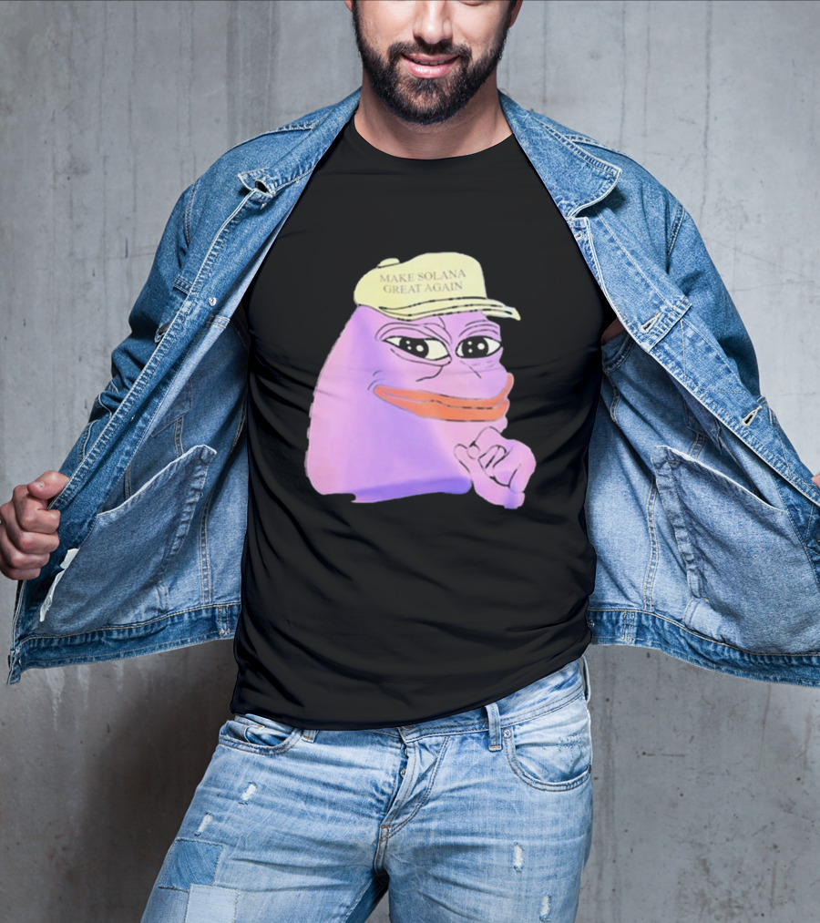 Purple Pepe Make Solana Great Again Hat T-Shirt