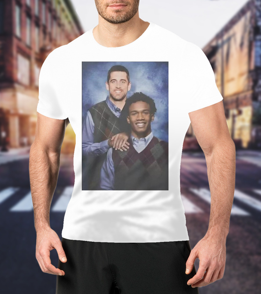 Step Brothers Aaron Rodgers Garrett Wilson New York Jets Portrait Mockup T-Shirt