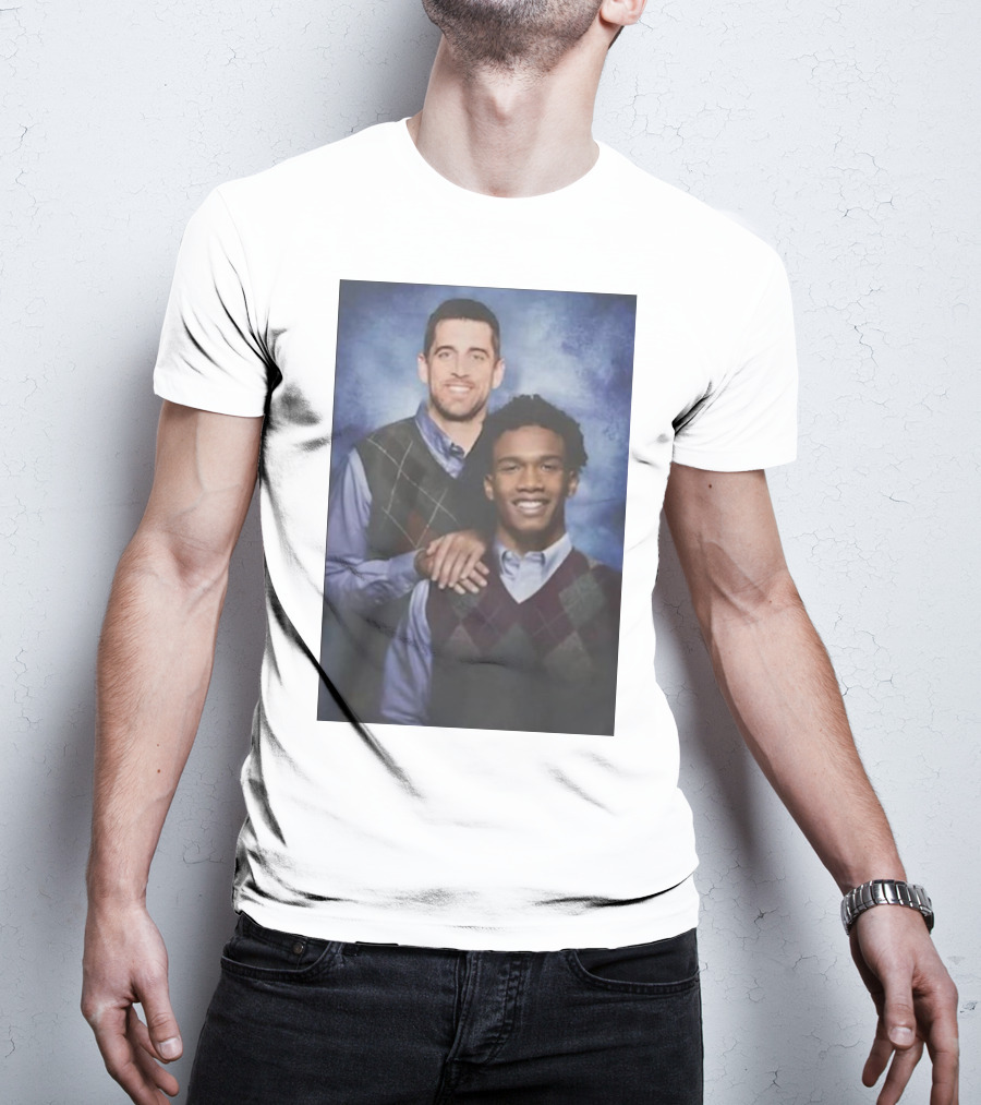 Step Brothers Aaron Rodgers Garrett Wilson New York Jets Portrait Mockup T-Shirt