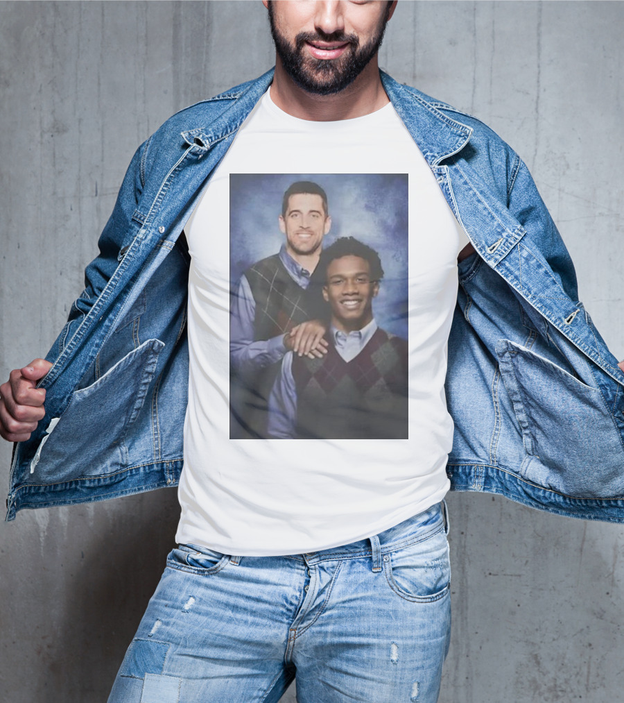 Step Brothers Aaron Rodgers Garrett Wilson New York Jets Portrait Mockup T-Shirt
