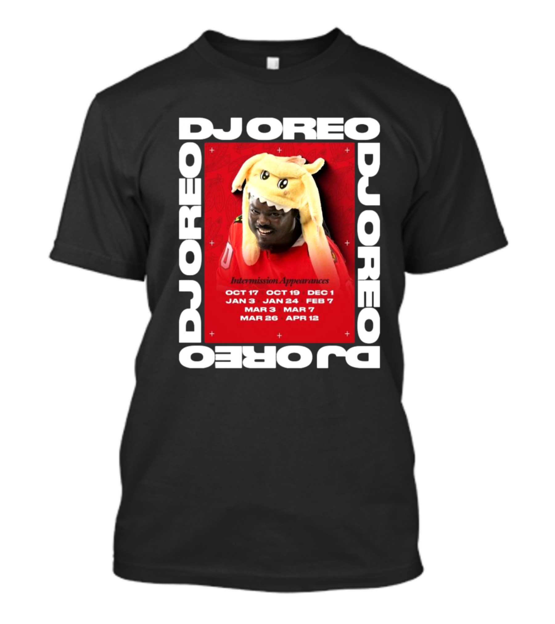 DJ Oreo Intermission Appearances Chicago Blackhawks Dates T-Shirt