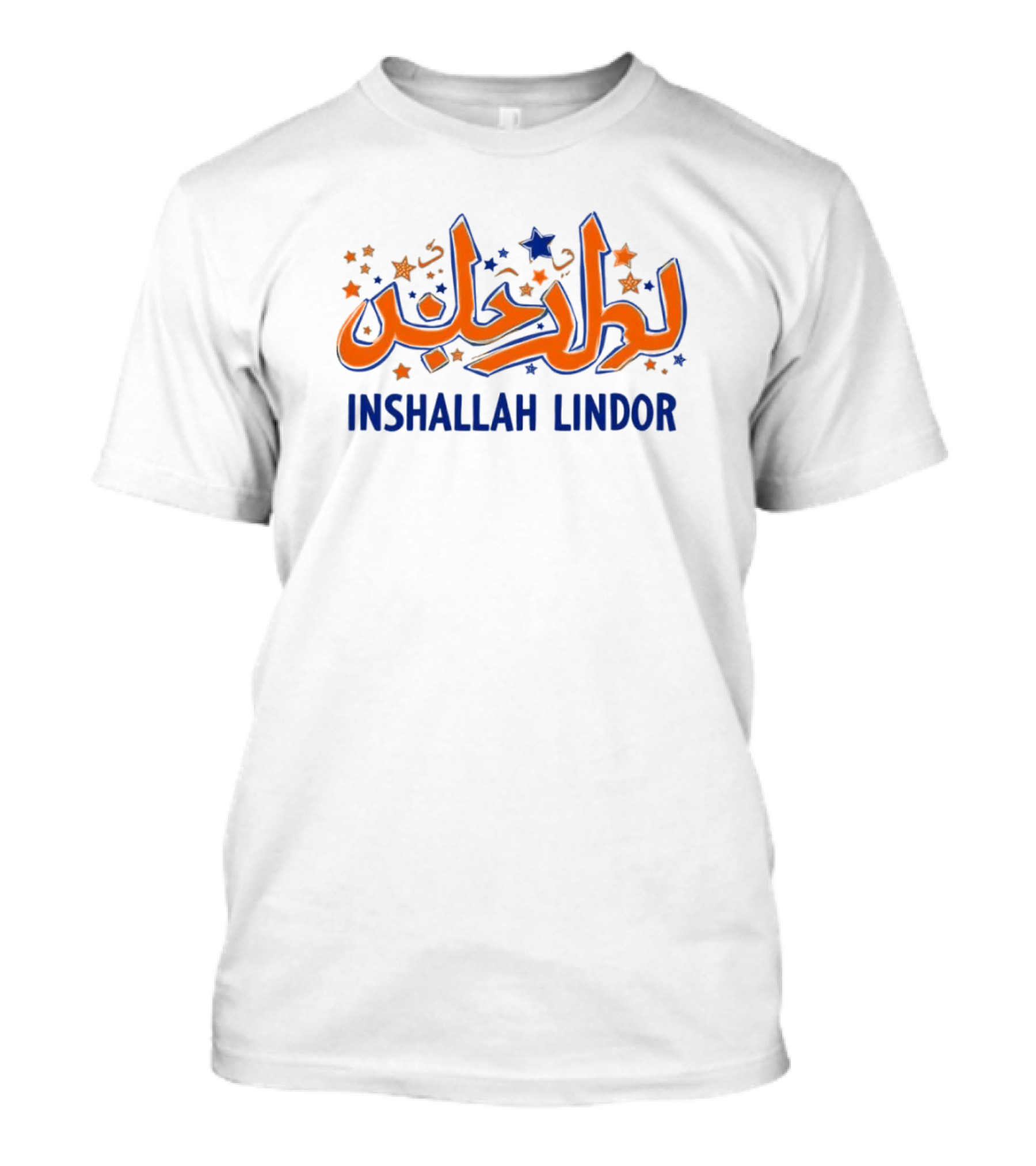 Inshallah Lindor Mets Stars And Script T-Shirt