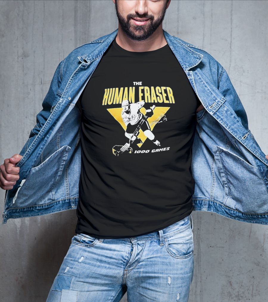 Nashville Predators The Human Eraser 1000 Games Signature Hockey T-Shirt