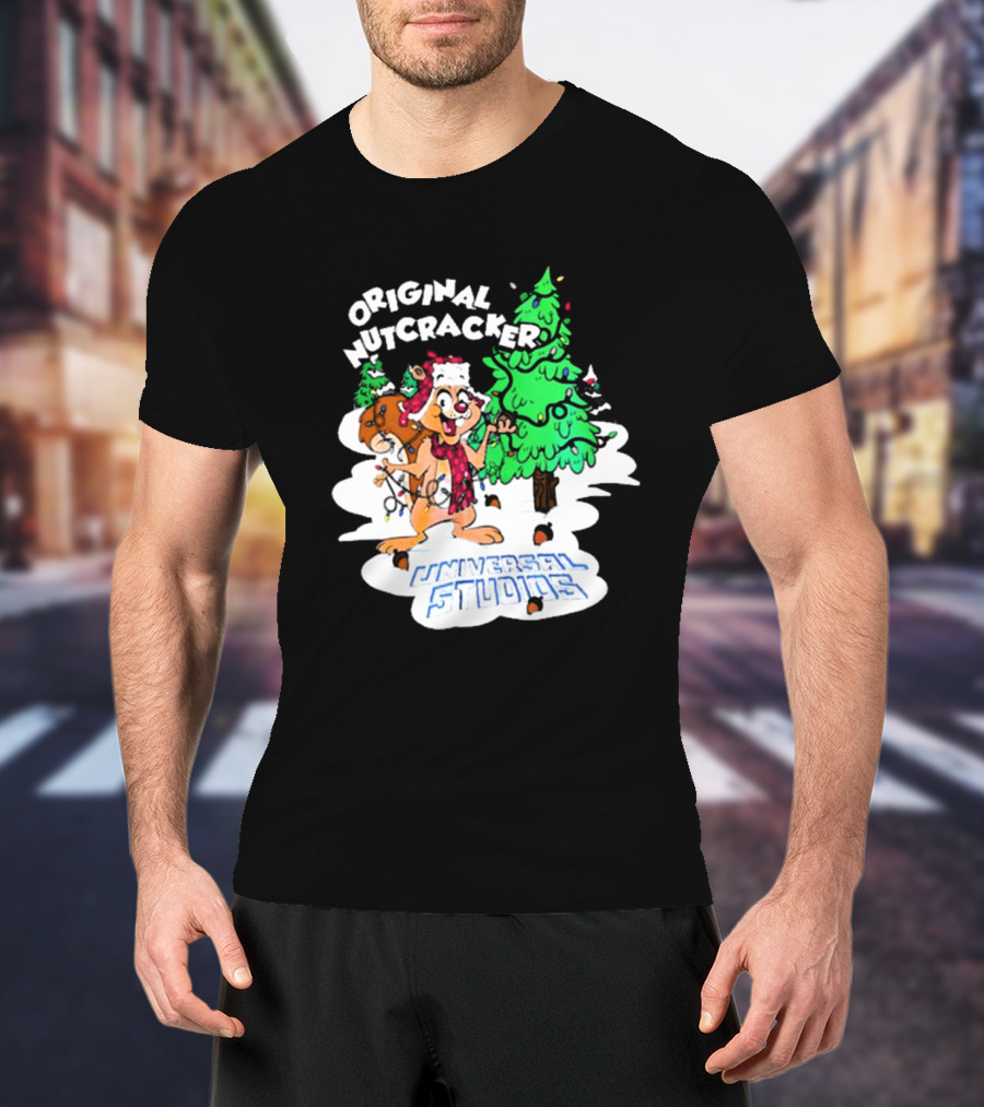 Original Nutcracker Earl The Squirrel Universal Studios Winter Scene T-Shirt
