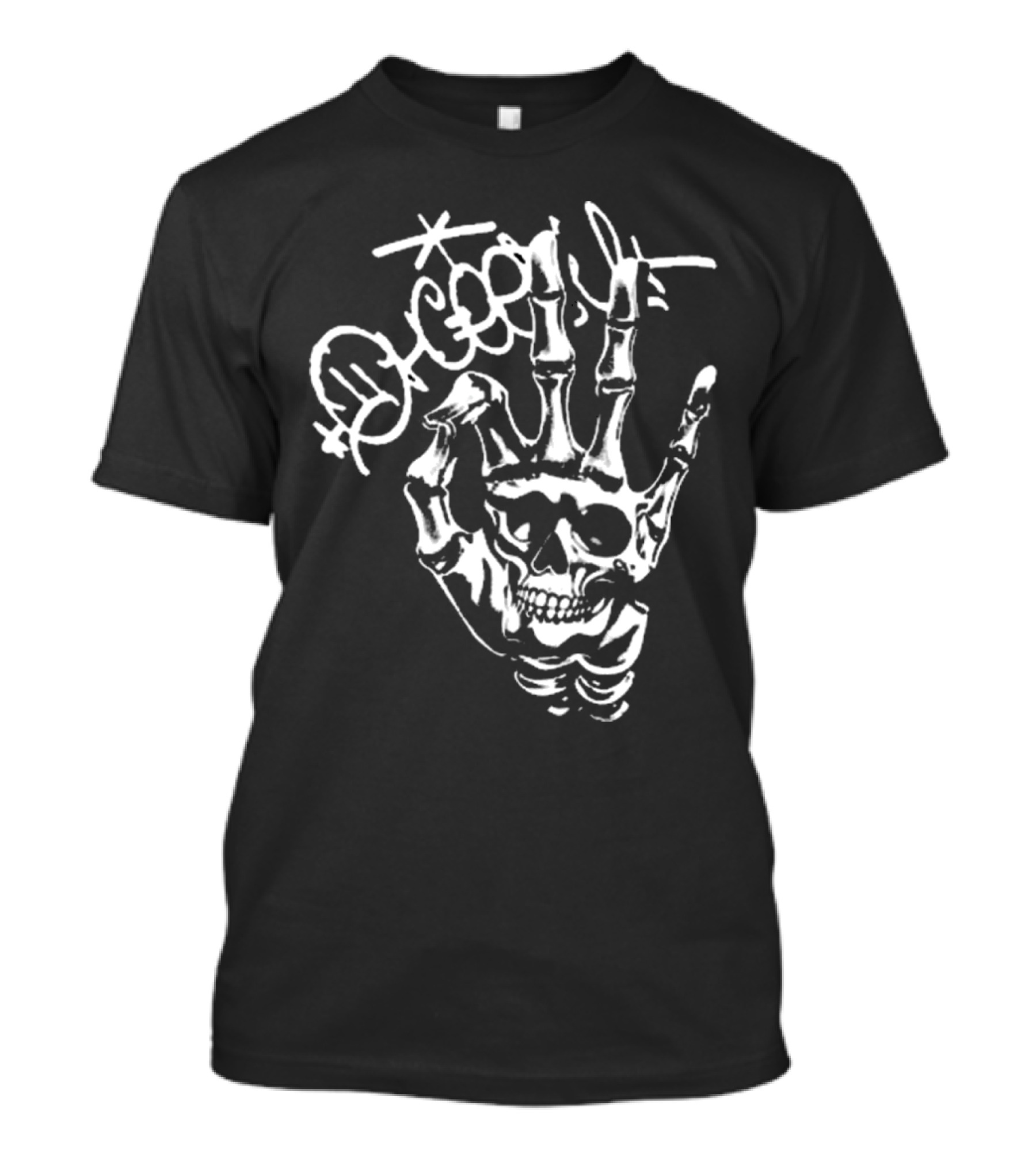 Ohgeesy Geezyworld Skeleton Hand And Skull T-Shirt